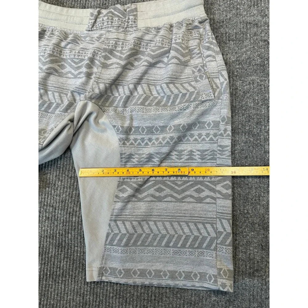 Southpole Tribal Print Sweat Shorts L Grey Aztec Pattern Polyester Streetwear